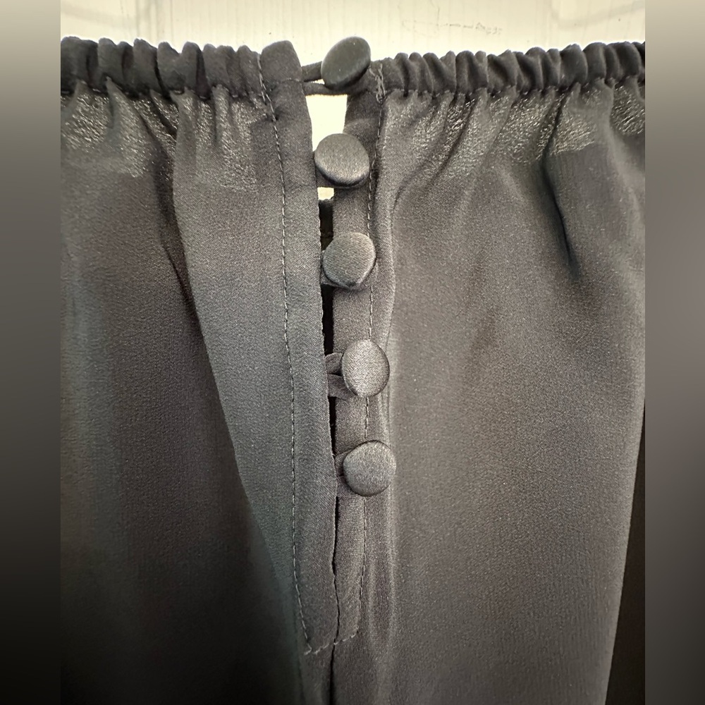 Rosamosario 100% Silk Crepe Palazzo Trousers Black Silk Palazzo Pajama Pant - Picture 9 of 14